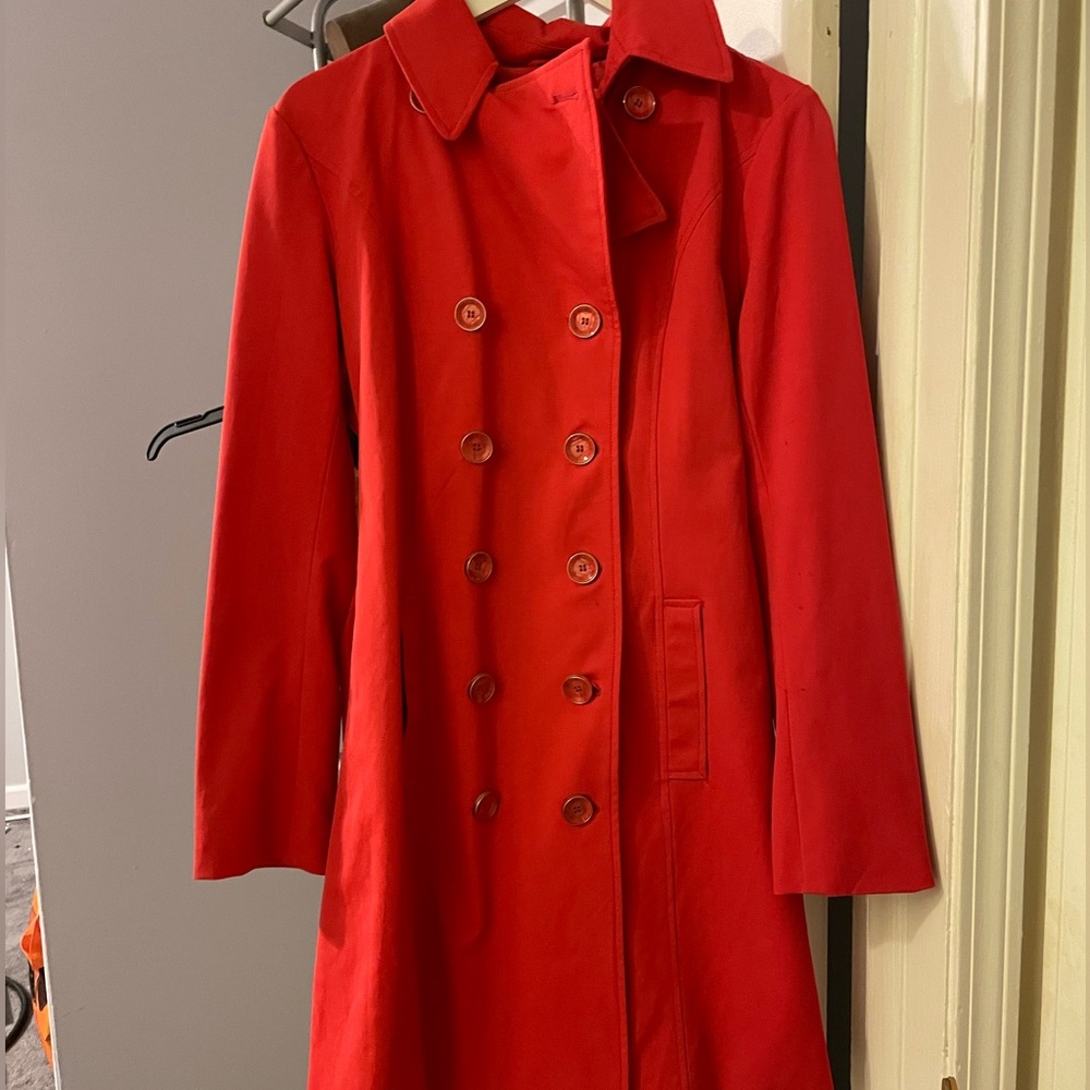 Women’s Size M Coral Trench Coat, Used, Good Condition